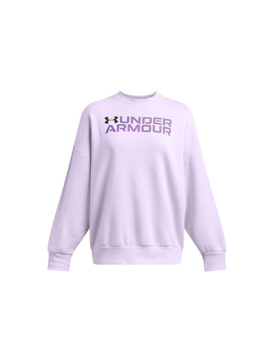 RIVAL FLEECE WORDMARKOS CREW ΜΠΛΟΥΖΑ ΜΑΚΡΥΜΑΝΙΚΗ UNDER ARMOUR 1386513