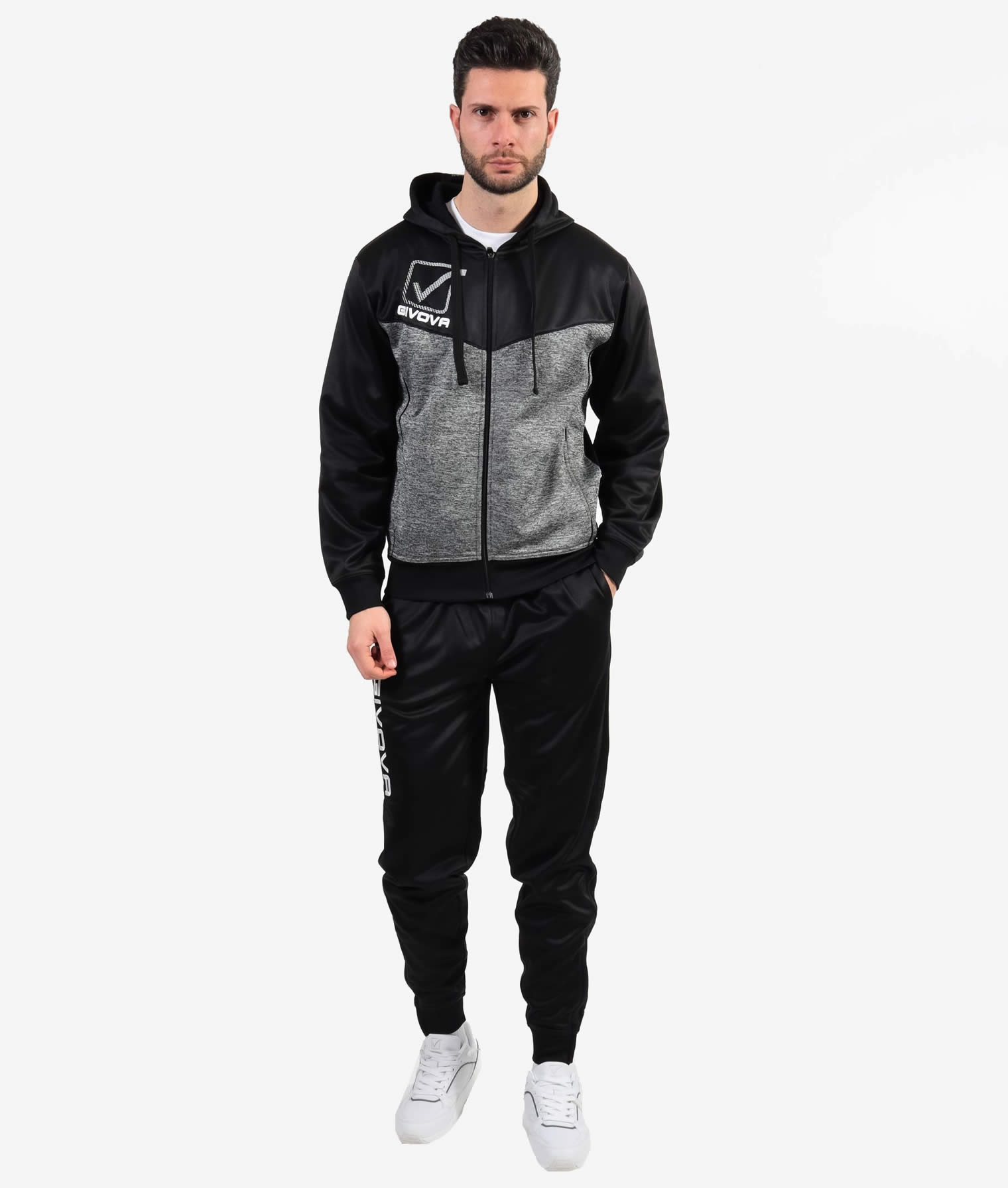 TUTA VISA MELANGE CON CAPPUCCIO POLARFLEECE TR018P 