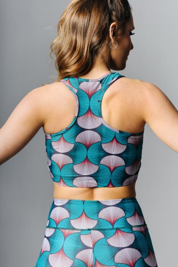 Aqua Seashell Εμπριμέ Ματ Αθλητικός Στηθόδεσμος (Dazzler)