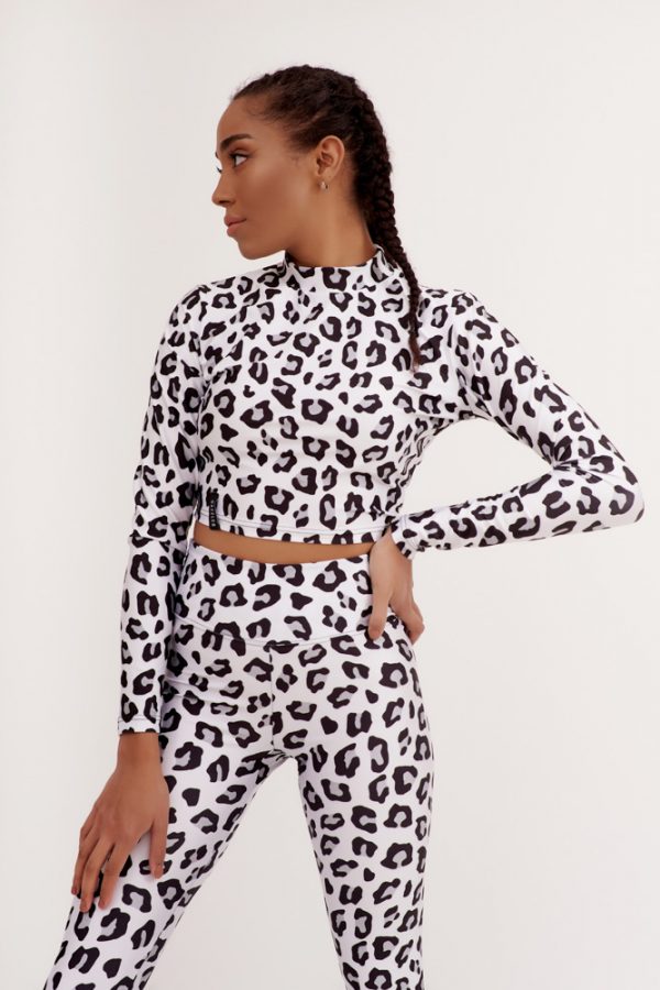 White and Black Leopard Τοπ (Dazzler)