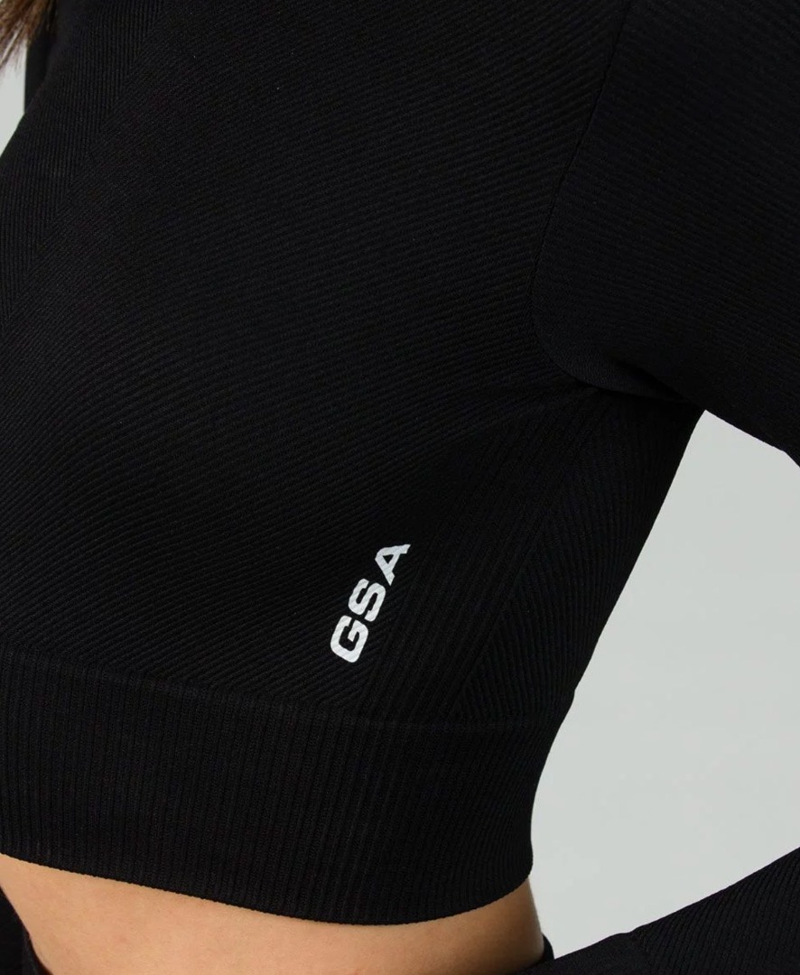 GSA WMN RIB R3 SEAMLESS CROP TOP L/S