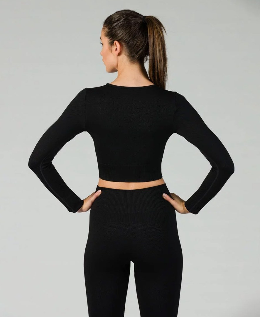 GSA WMN RIB R3 SEAMLESS CROP TOP L/S