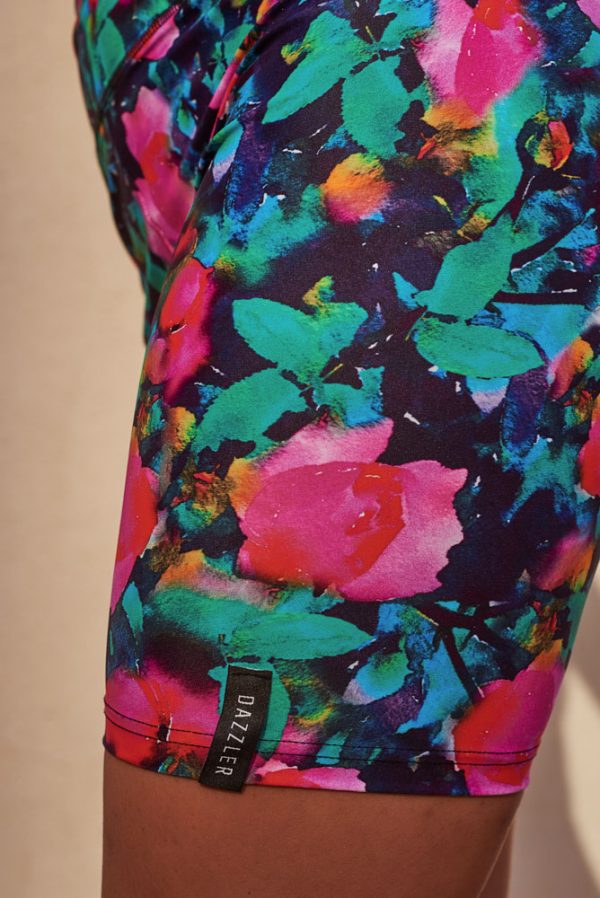 Magenta Floral Biker Shorts (Dazzler) - One Size