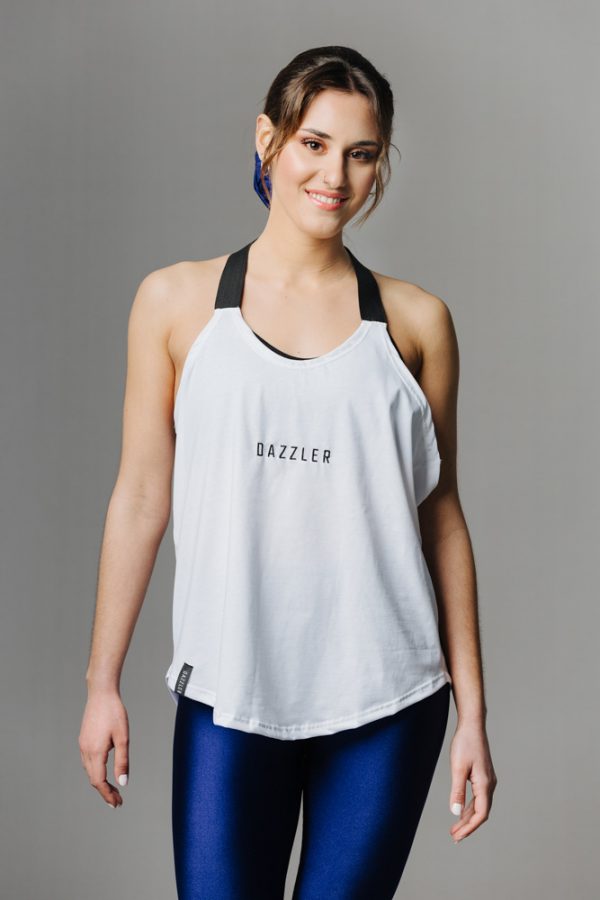 Ασπρη Αμάνικη Μπλούζα με Λάστιχο Dazzler - One Size