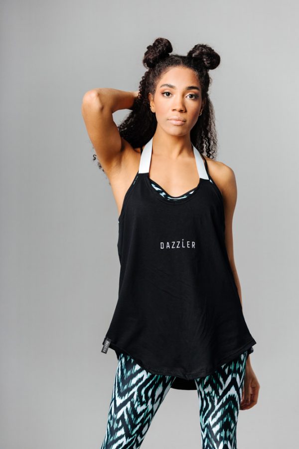 Μαύρη Αμάνικη Μπλούζα με Λάστιχο Dazzler - One Size