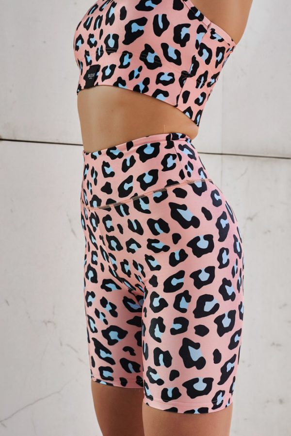 Pink Leopar Biker Shorts Dazzler - One Size