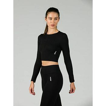 GSA WMN RIB R3 SEAMLESS CROP TOP L/S