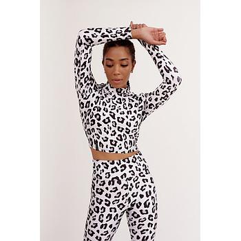 White and Black Leopard Τοπ Dazzler 