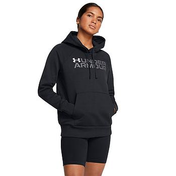 UA RIVAL FLEECE WORDMARK HOODIE ΜΠΛΟΥΖΑ Μ/Μ (1386512)